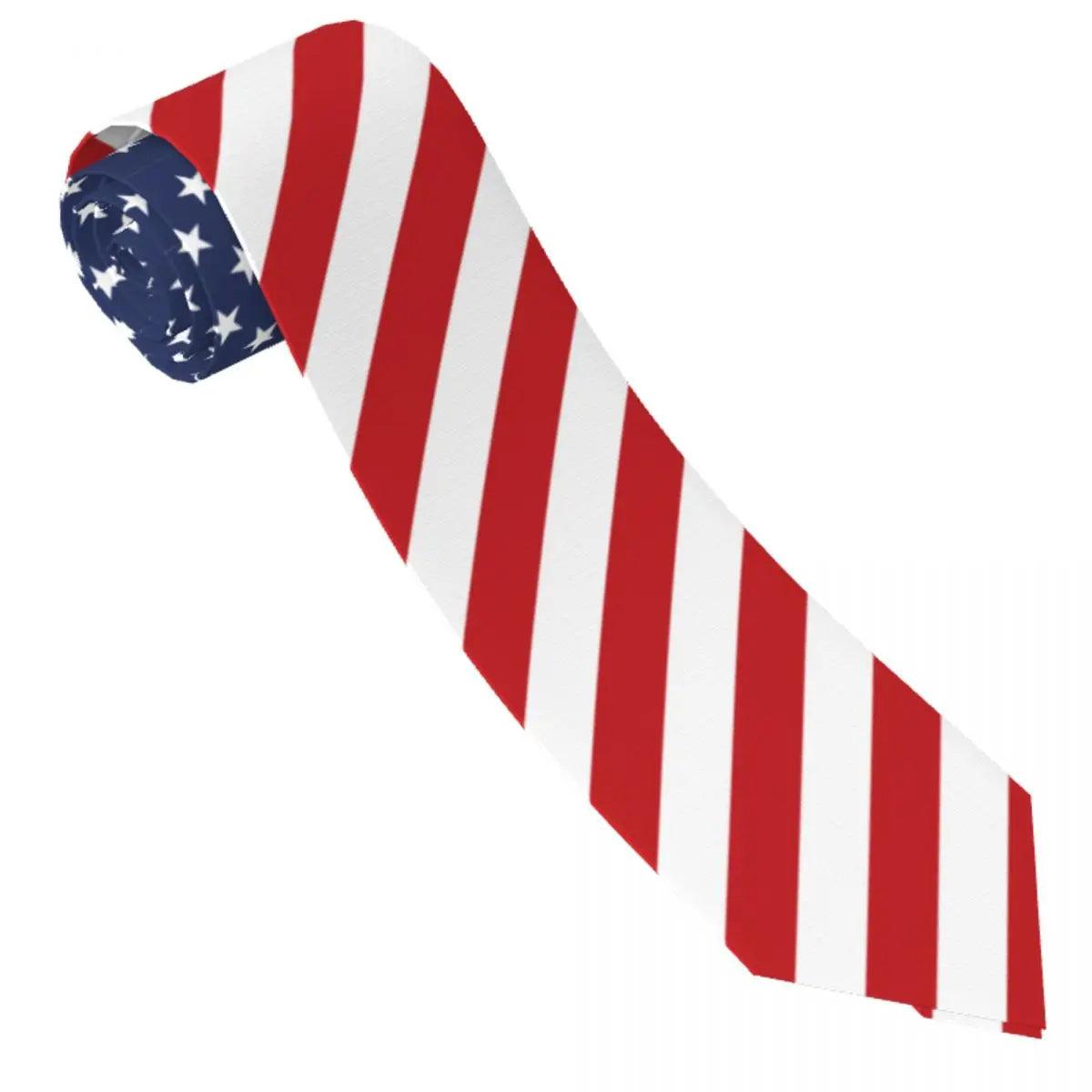 Flag Of United States USA NeckTie Emblem Cute Funny Neck Ties For Male Leisure Great Quality Collar Tie Custom Necktie Accessories - Lizard Vigilante