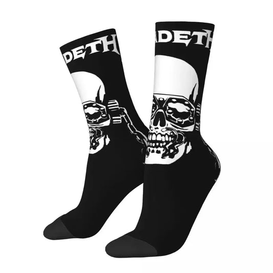 Y2K Megadeth Metal Rock Crew Socks - Unisex Soft Polyester Fashion Harajuku Middle Tube Socks - Premium socks from Lizard Vigilante - Just $17.88! Shop now at Lizard Vigilante