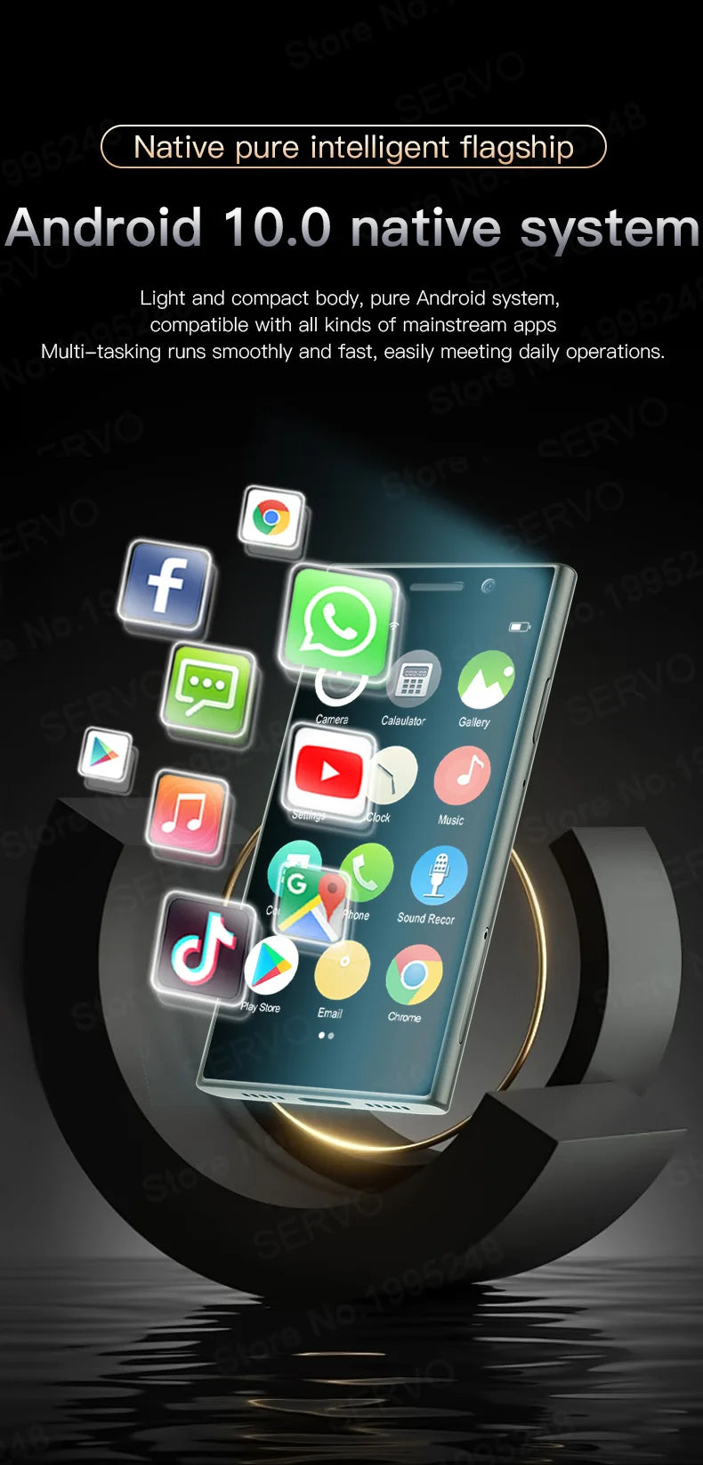 SERVO S24 Mini Pocket Smartphone 2GB 16GB 4G Netcom Android Native System MT6737 WIFI Hotspot Small Palm Smart Phones New Update