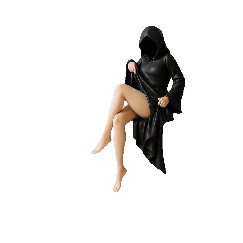 Women Statue Masked Women Desktop Ornament Mysterious Lady Statue for Desk Room Fireplace Shelf Mantel Table Entryway