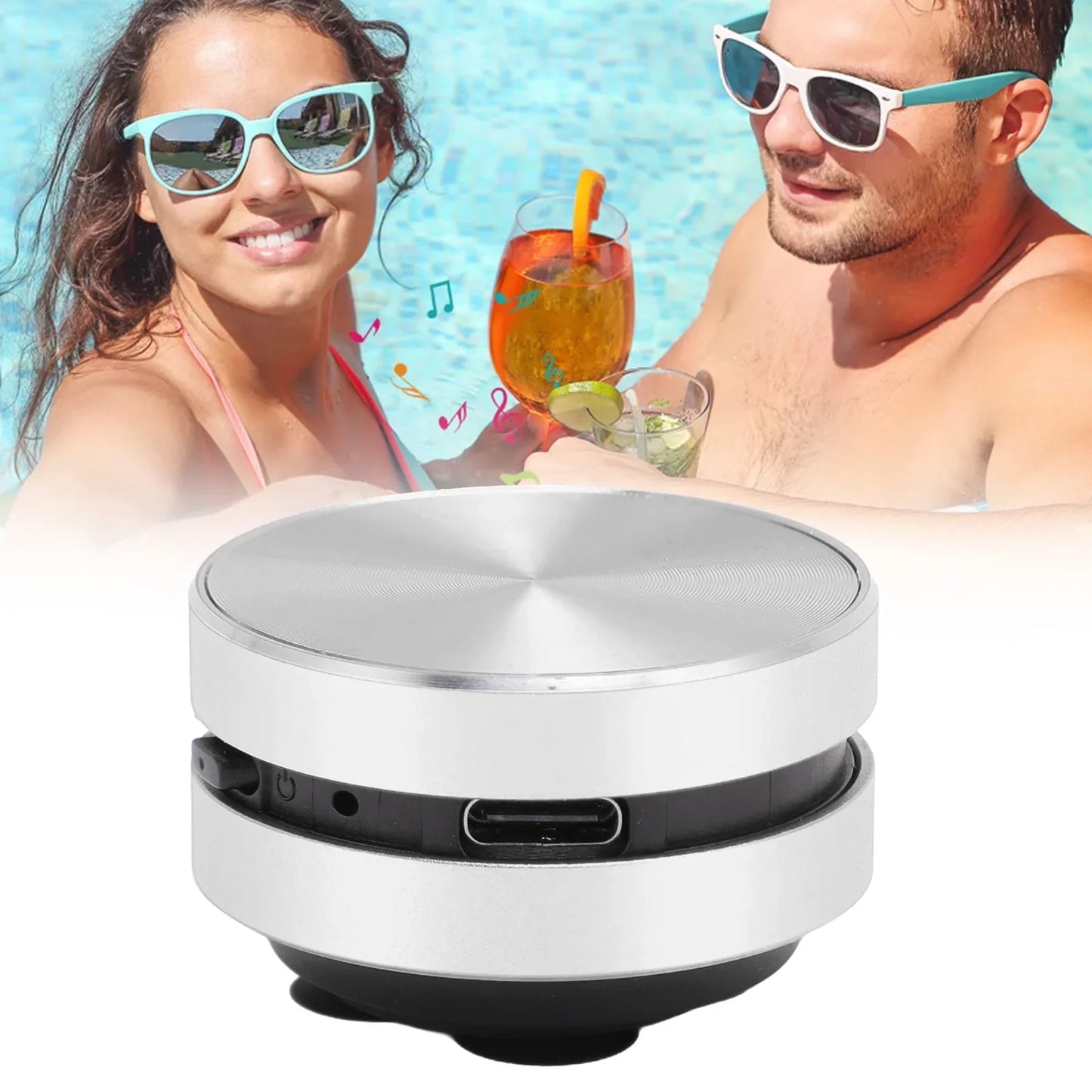 Bluetooth Bone Conduction Speaker Stereo Bass Portable Small Wireless Speaker with Suction Cup for Bathroom Outdoor