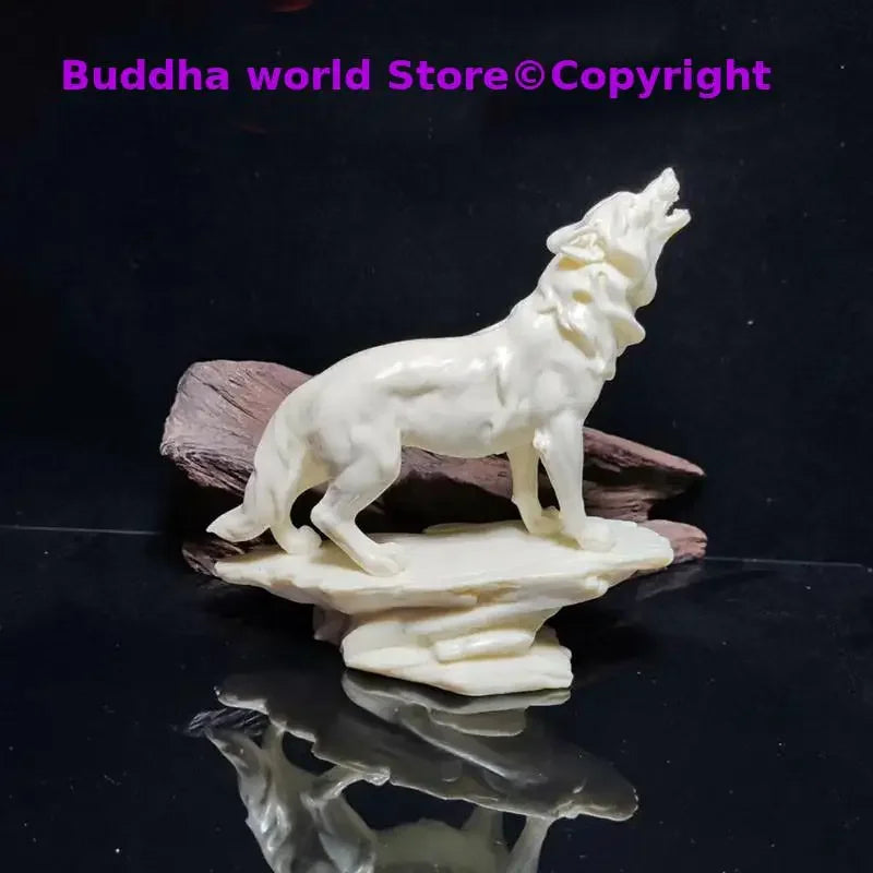 GOOD Sculpture HOME OFFICE Company SHOP CAR TOP cool art wolf carving Ornament statue