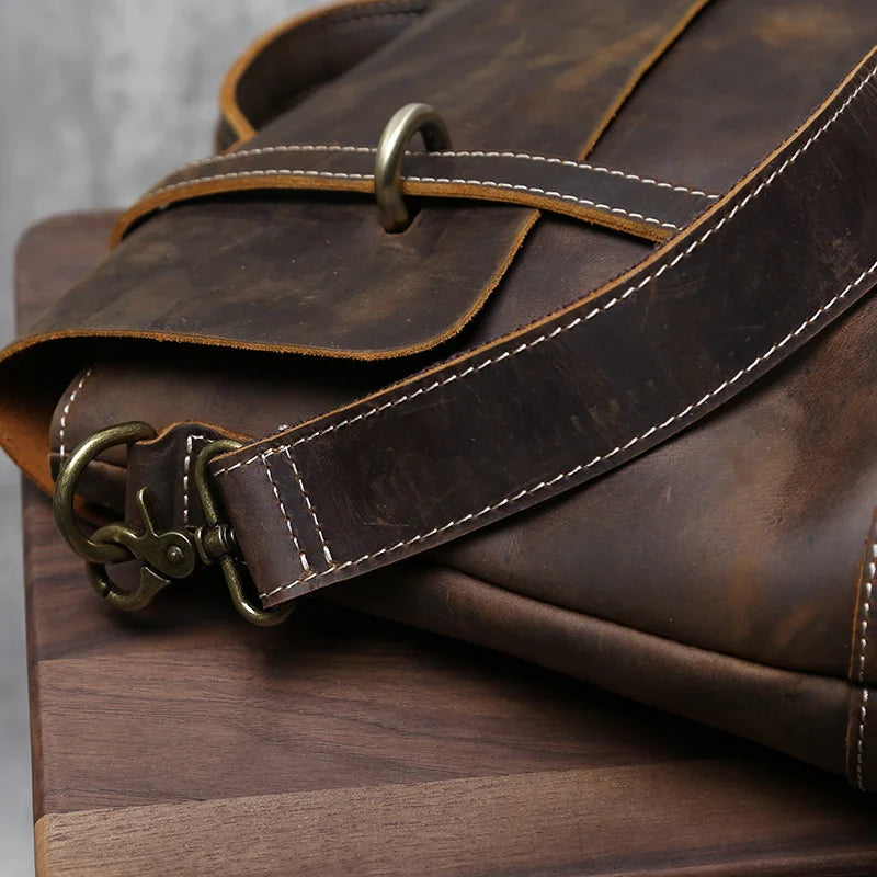 Vintage Leather Messenger Bag - Timeless Style and Durability - Premium messenger bag from Lizard Vigilante - Just $138.88! Shop now at Lizard Vigilante