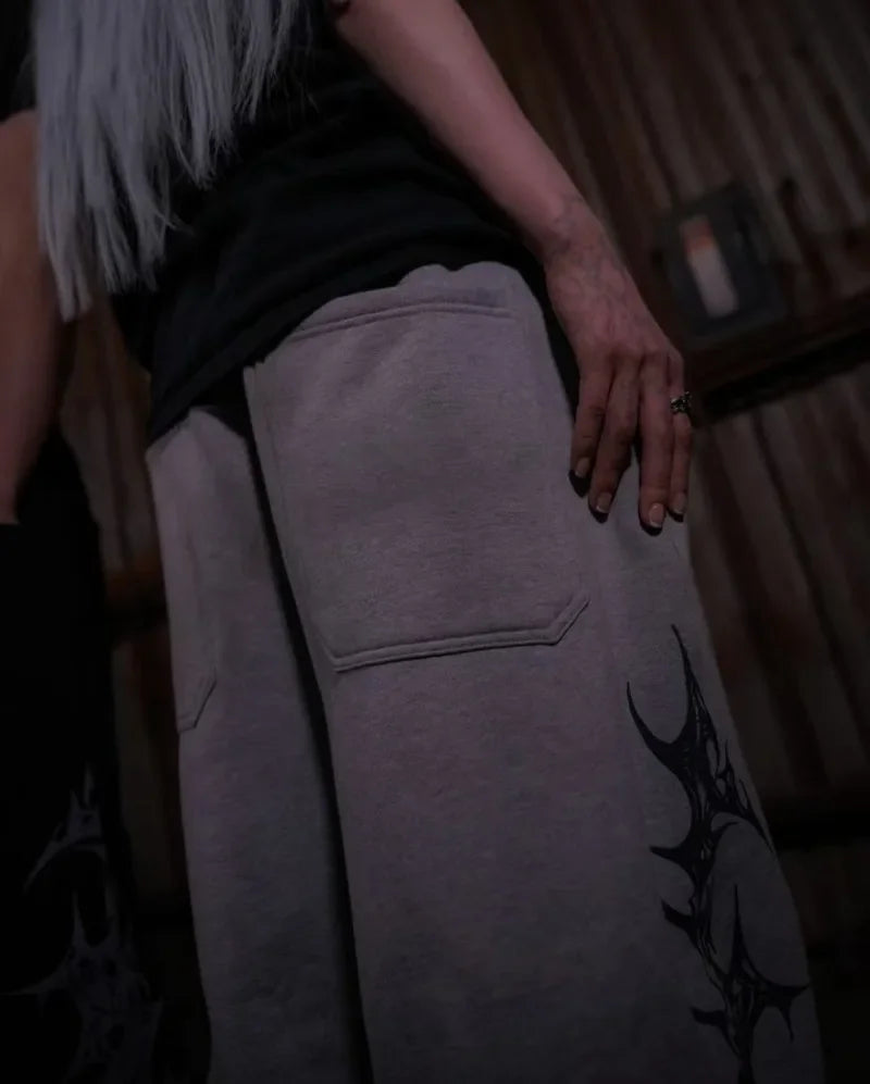 Shadow Vibe Y2K Gothic Harajuku Elastic Waist Pants – Loose Fit Hip-Hop Streetwear for Men & Women - Premium pants from dsers - Just $96.66! Shop now at Lizard Vigilante