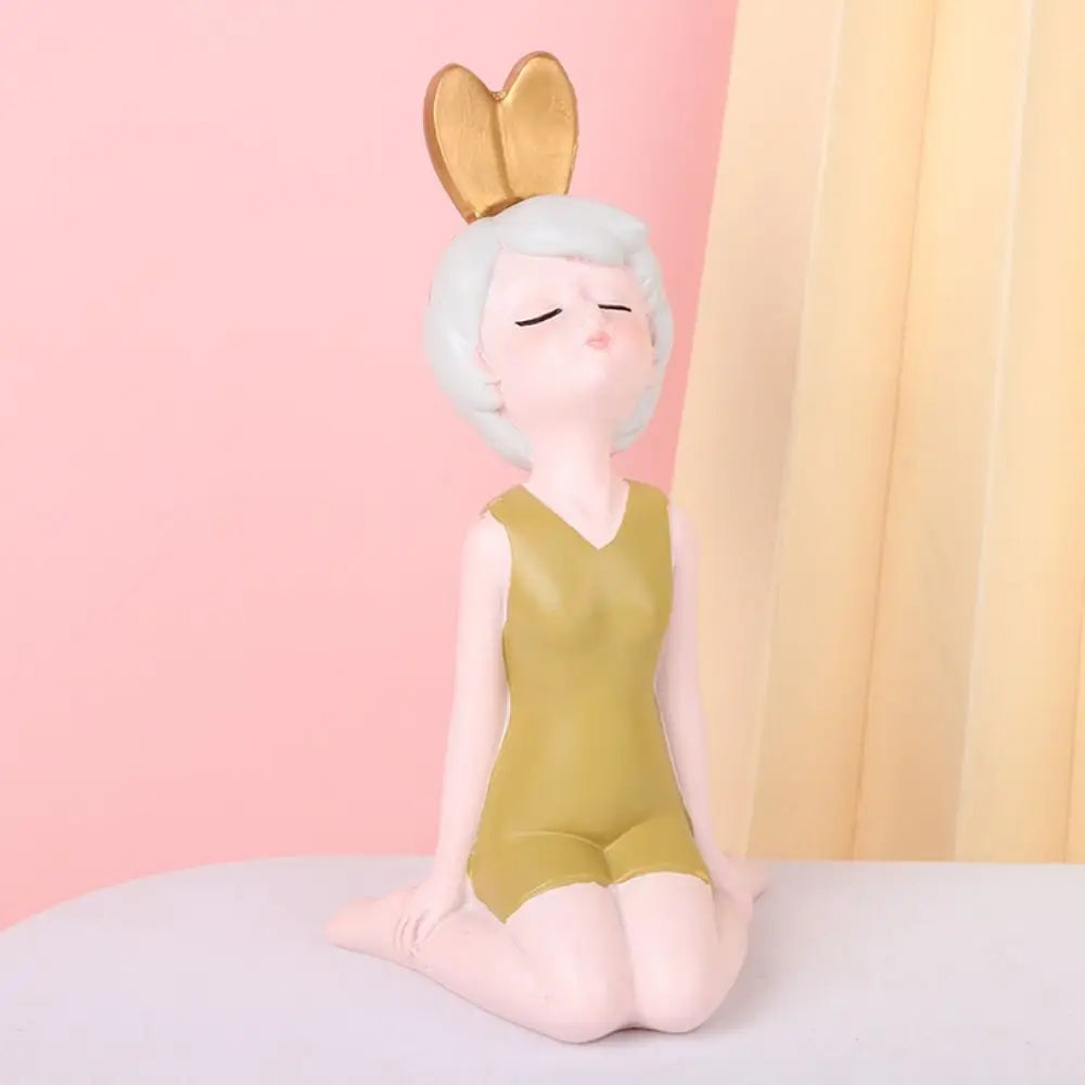 Crafts Resin Little Girl Statue Cute Creative People Sculpture Handicraft Waterproof Miniatures Figurine Living Room