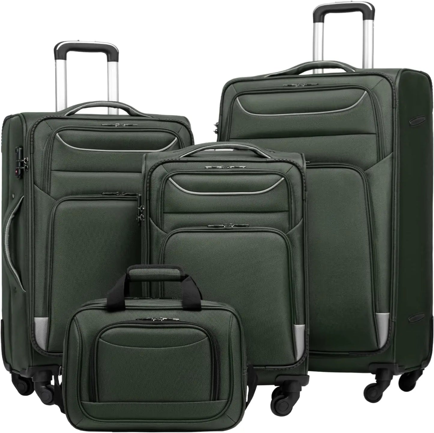 Luggage 4-PIECE Set Suitcase Spinner with TSA Lock - Softshell Lightweight (Purple + Silver) - Premium 4-Piece Luggage Set from Lizard Vigilante - Just $296.99! Shop now at Lizard Vigilante