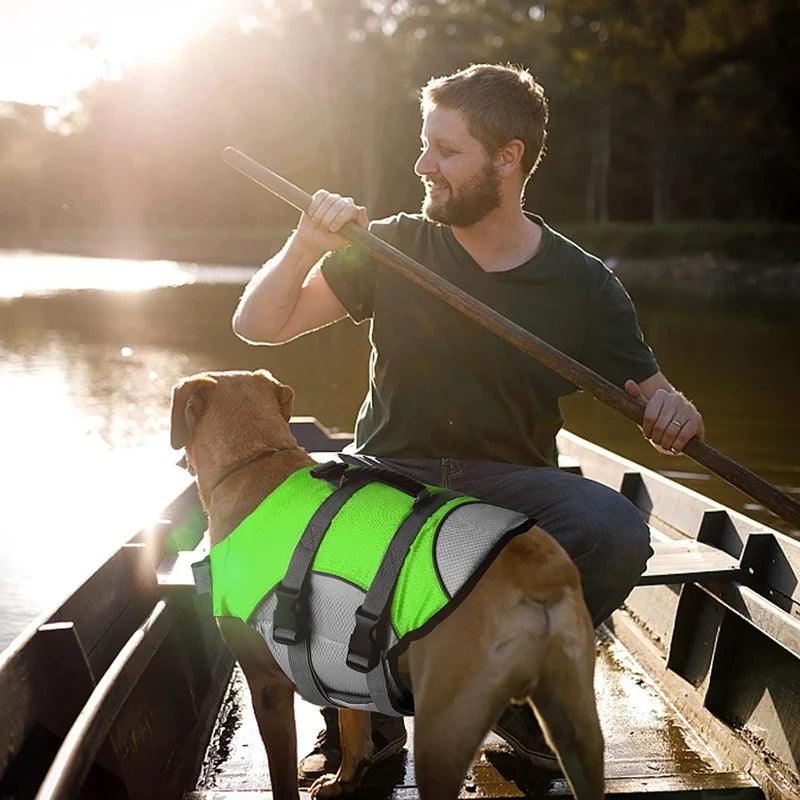 Adjustable Dog Life Jacket with Rescue Handle Sport Safety Rescue Vest Dog Clothes Puppy Float Swimming Suit for All Pet Dogs - Lizard Vigilante