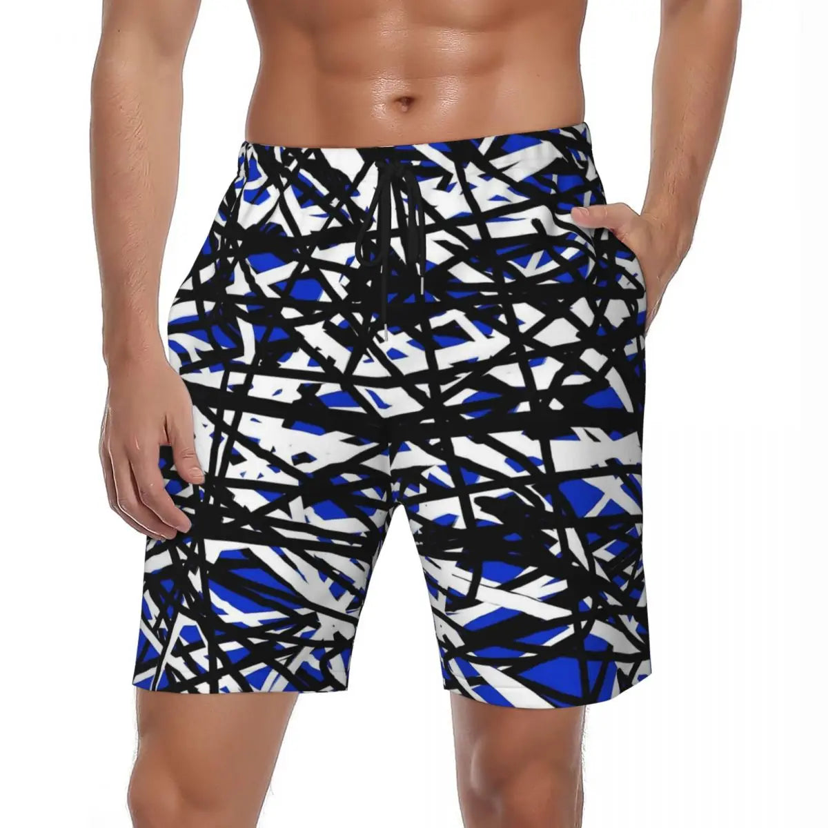 Van Halen Summer Stripes Gym & Swim Shorts – Fast-Dry Digital Print Board Shorts for Men’s Beach Adventures - Premium shorts from Lizard Vigilante - Just $38.88! Shop now at Lizard Vigilante