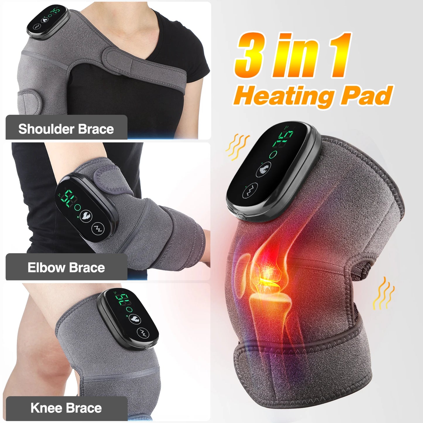 Electric Heating Knee Massager Joint Elbow Knee Pad Shoulder Pad Vibration Knee Shoulder Massage Health Care - Premium  from Lizard Vigilante - Just $23.99! Shop now at Lizard Vigilante