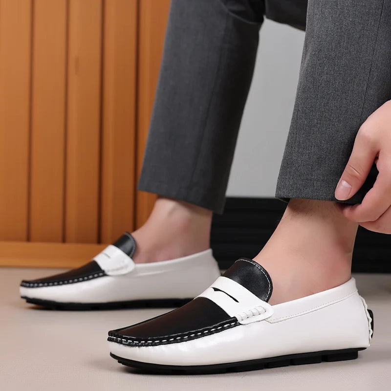 Men’s Italian Genuine Leather Loafers – Luxury Breathable Slip-On Moccasins, Casual & Formal Comfortable Driving Shoes - Premium loaferr from Lizard Vigilante - Just $36.99! Shop now at Lizard Vigilante