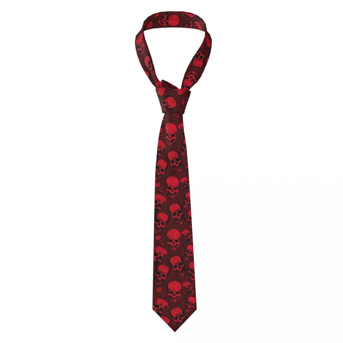 Red Skull Print Tie Cartoon Fashion Business Neck Ties Cool Fashion Neck Tie For Adult Graphic Collar Tie Necktie Birthday Gift - Lizard Vigilante