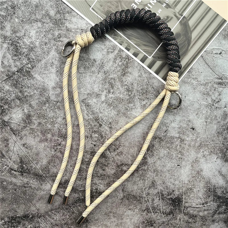 Handmade Brown Lanyard Bag Strap – Premium Metal Keyring and Cotton Chain for Women - Premium bag strap from Lizard Vigilante - Just $19.97! Shop now at Lizard Vigilante