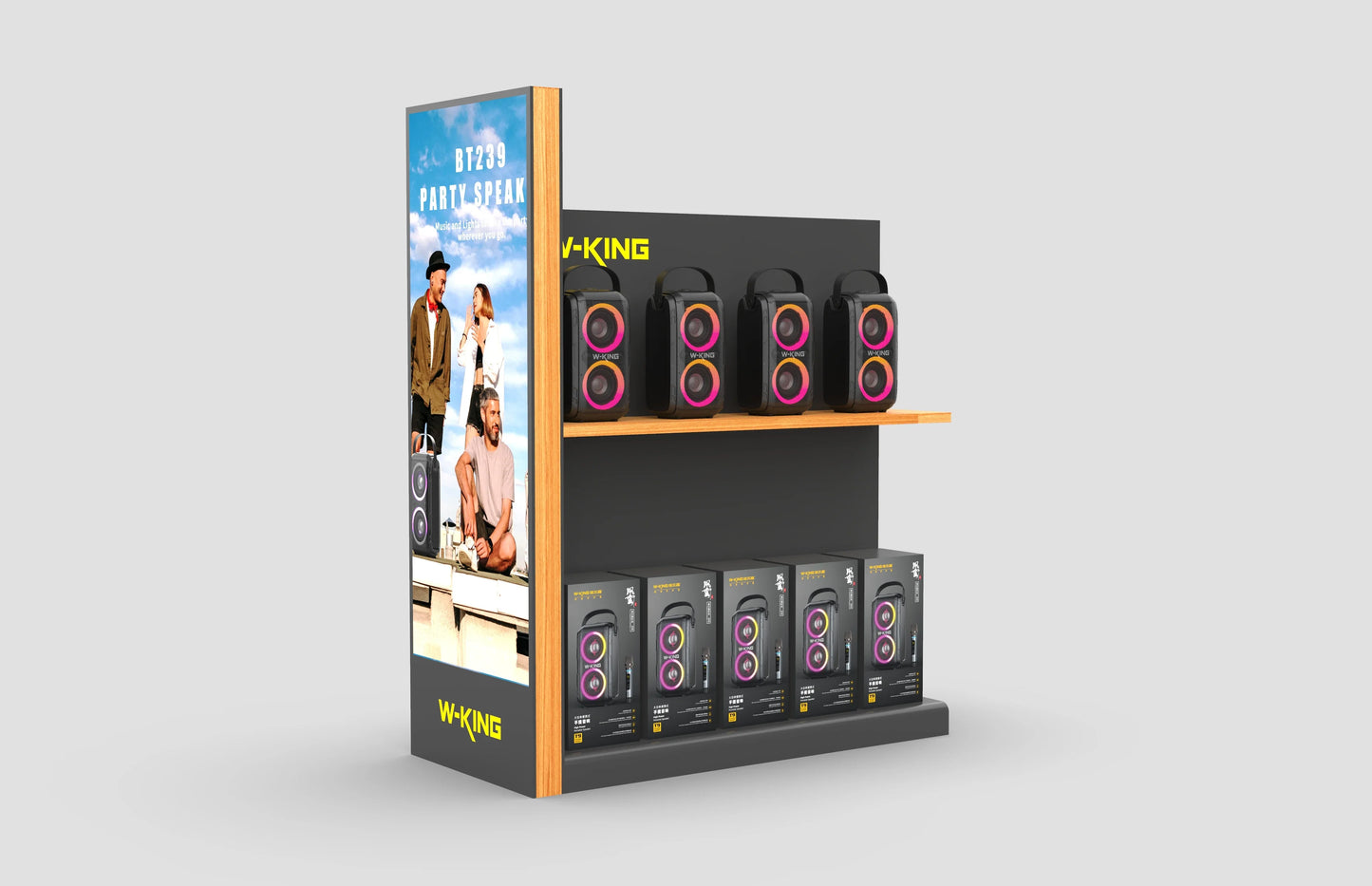 Bluetooth Speaker with LED Display Heavy Bass and 15W Power Waterproof IPX7 for Outdoor Parties