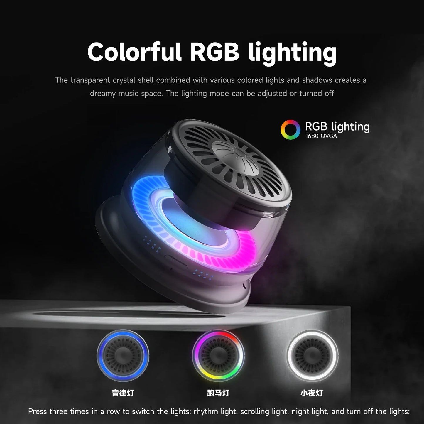 Wireless Bluetooth speaker Gift Magnetic bracket portable High-sound quality TWS interconnected LED color light mini speaker