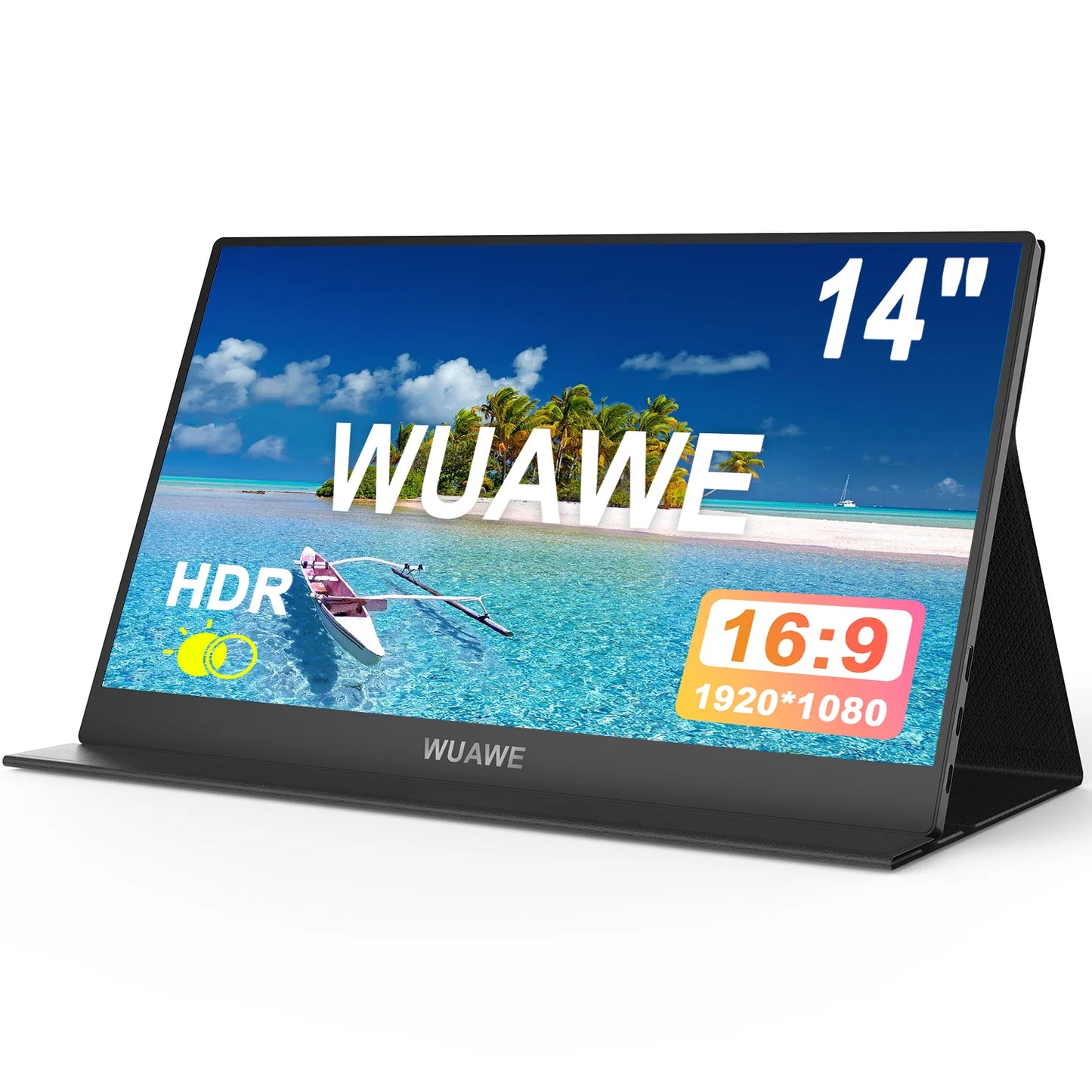 WUAWE 14 inch Small Portable Monitor for Laptop, 1080P USB HDMI Travel External Second Screen for Mac Phone PS5 Xbox Switch - Premium monitor from Lizard Vigilante - Just $128.88! Shop now at Lizard Vigilante