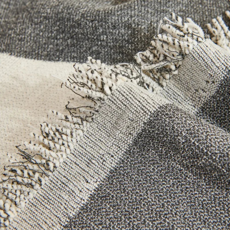 Nordic Throw Blanket – Heavy Stitch Geometric Sofa Tapestry for Home, Camp, and Chaos Nights