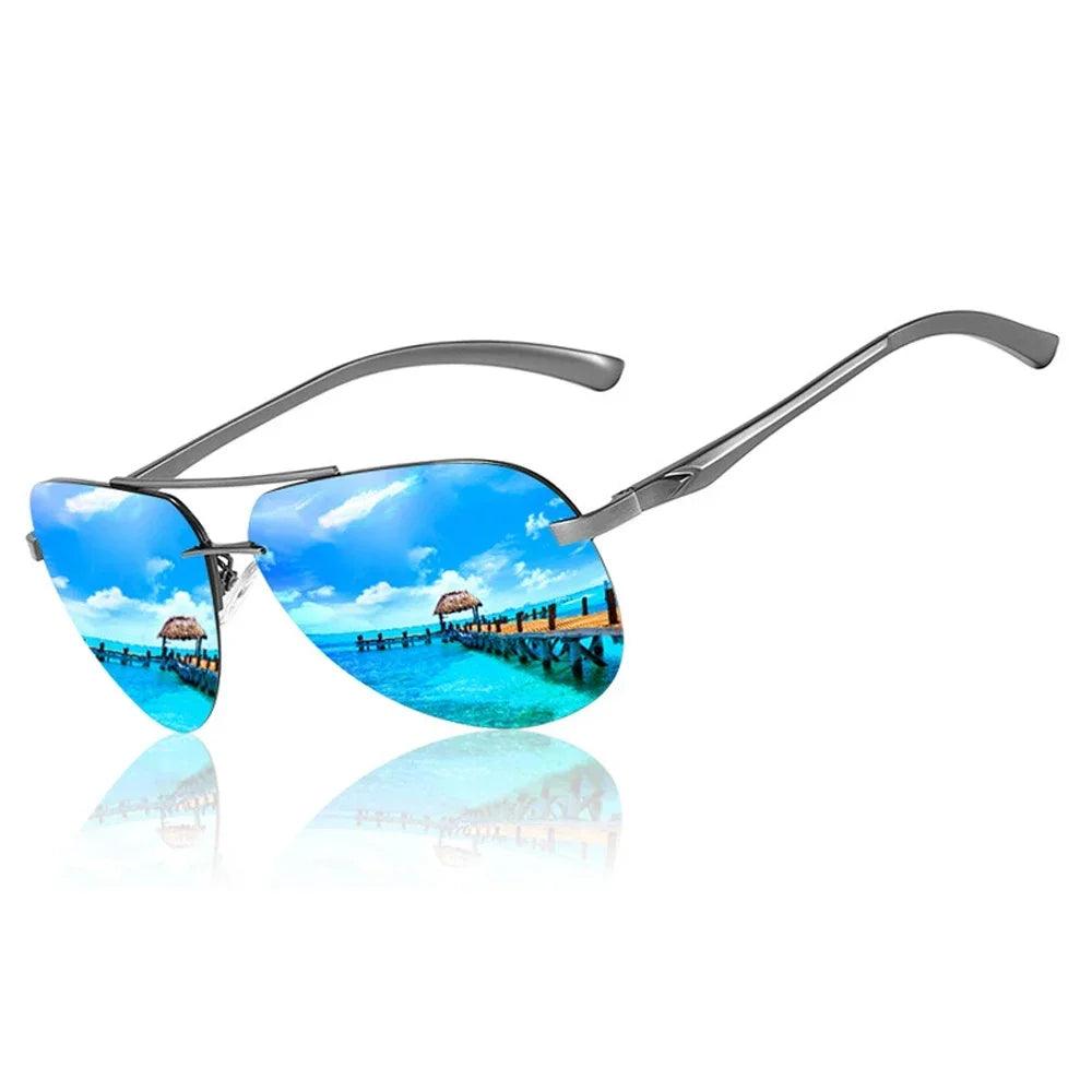 New Polarized Men Sunglasses Classic Driving Sun Glasses Metal Frame Mirror Lens Sunglasses Men/Women - Lizard Vigilante