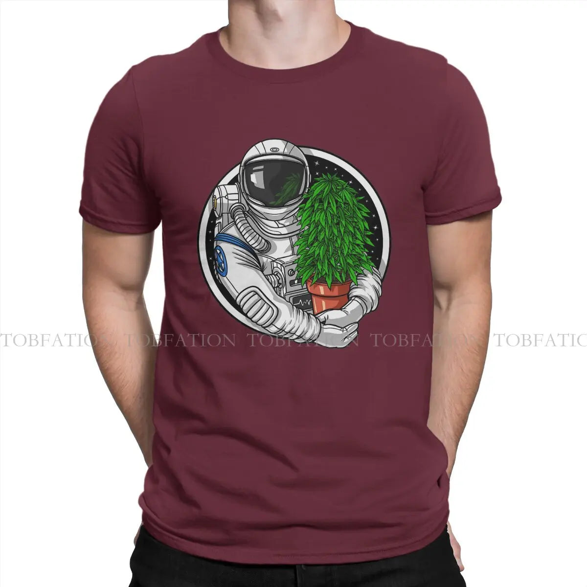 Weed Marijuana 420 Smoking Astronaut T-Shirt – Graphic Harajuku Crewneck Cotton Tee for Men - Premium T-Shirt from Lizard Vigilante - Just $23.88! Shop now at Lizard Vigilante