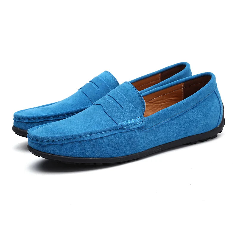 Suede Leather Designer Luxury Brand Smile Mens Casual Formal Loafers Slip On Moccasin Flats Footwear Male Driving Shoes for Men - Premium Shoes from Lizard Vigilante - Just $48.88! Shop now at Lizard Vigilante