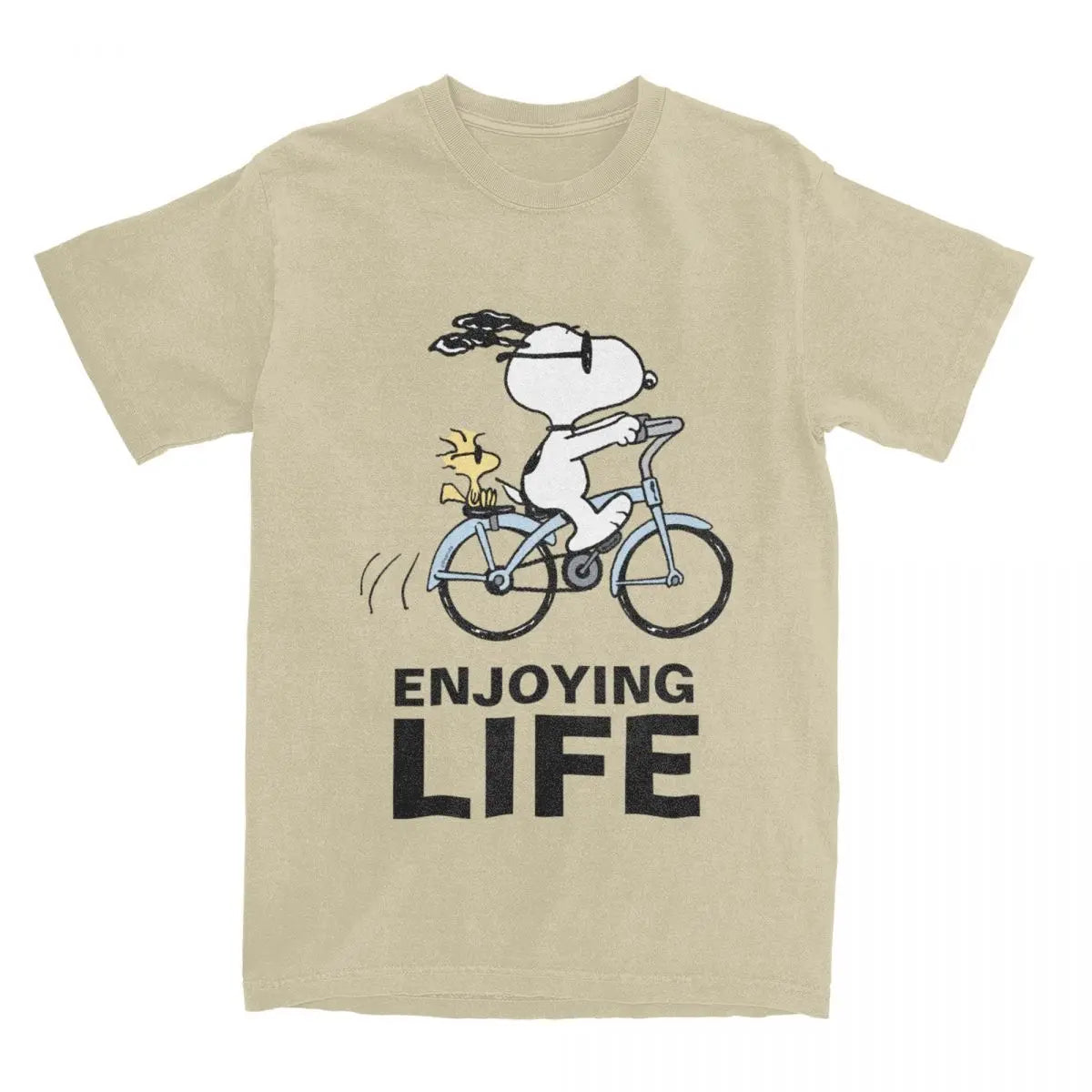 Snoopy & Woodstock Holiday Ride T-Shirt – Men’s & Women’s Cotton Comic Classic – Christmas Bicycle Adventure Tee - Premium t-shirt from Lizard Vigilante - Just $23.88! Shop now at Lizard Vigilante