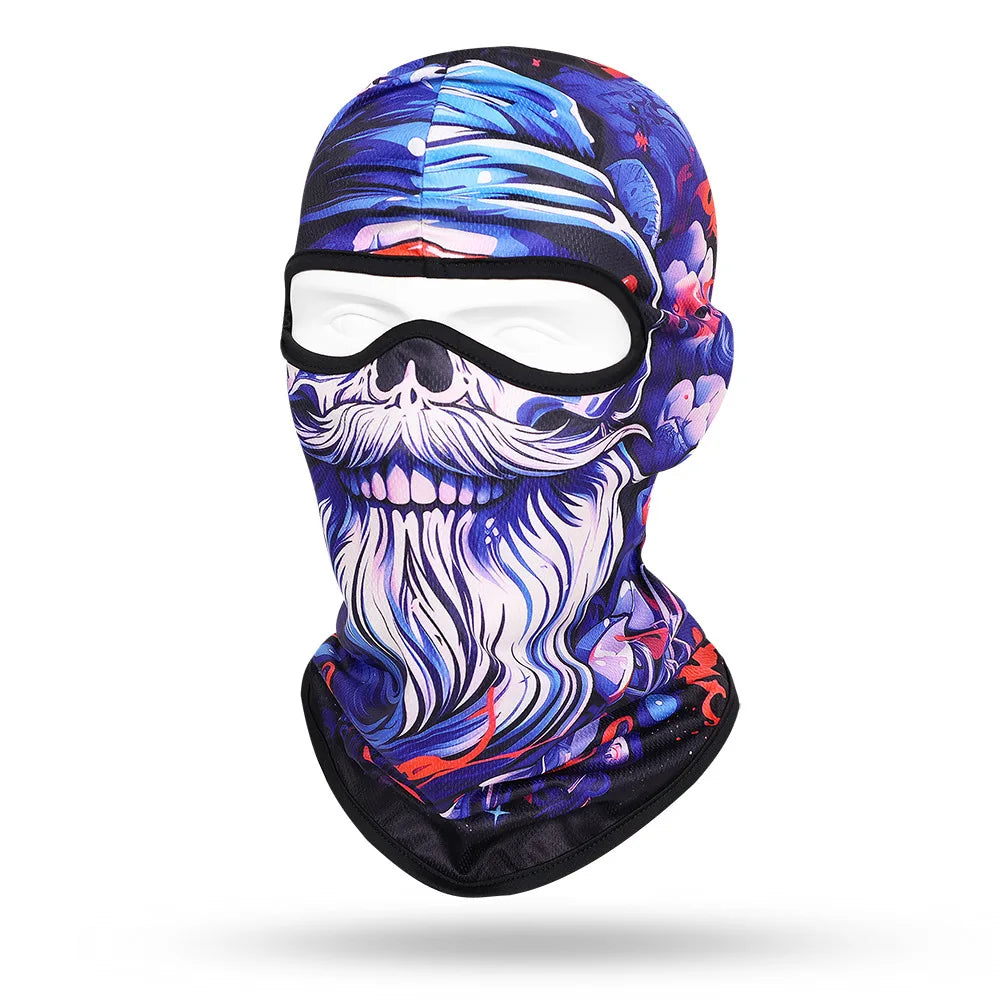 Motorcycle Balaclava Beard Print - Full Face Skull Mask for Bikers and Outdoor Enthusiasts - Premium balaclava from Lizard Vigilante - Just $14.88! Shop now at Lizard Vigilante