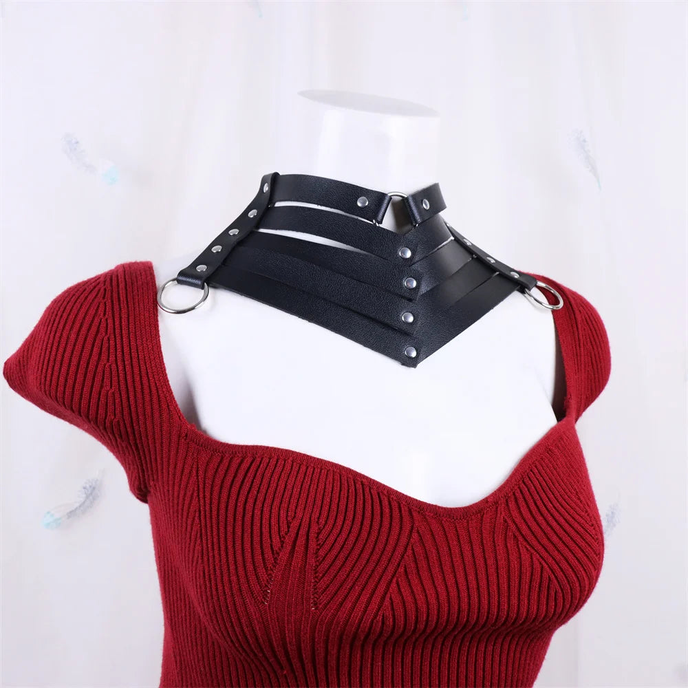 HELLBITE Harajuku Rivet Choker – Gothic Punk Collar for Women, Rock Show Ready, Y2K Spiked Leather Vibe - Premium collar from dsers - Just $9.99! Shop now at Lizard Vigilante