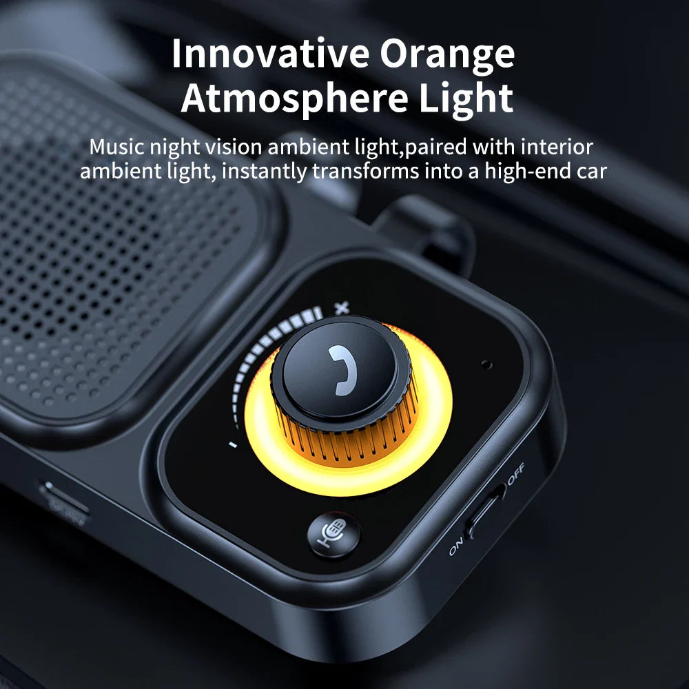 Bluetooth 5.4 Speaker Handsfree Car Kit Sun Visor Clip Wireless Audio Receiver Speakerphone Wireless Stereo MP3 Music Player