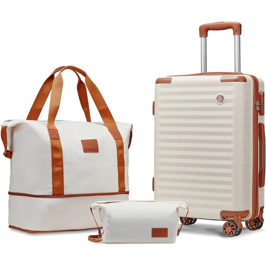 Wanderlust Ready: 3-Piece Luggage Set - Premium 3-Piece Luggage Set from Lizard Vigilante - Just $138.88! Shop now at Lizard Vigilante