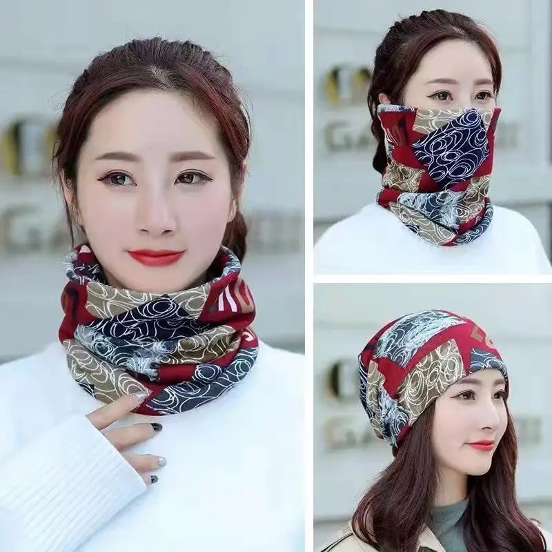 Fashion Double Head Cap Bib Twist Cap Multi-Functional Printed Scarf Cover Cap Neck Cap Face Mask Headscarf Cap C081 - Premium  from Lizard Vigilante - Just $7.99! Shop now at Lizard Vigilante