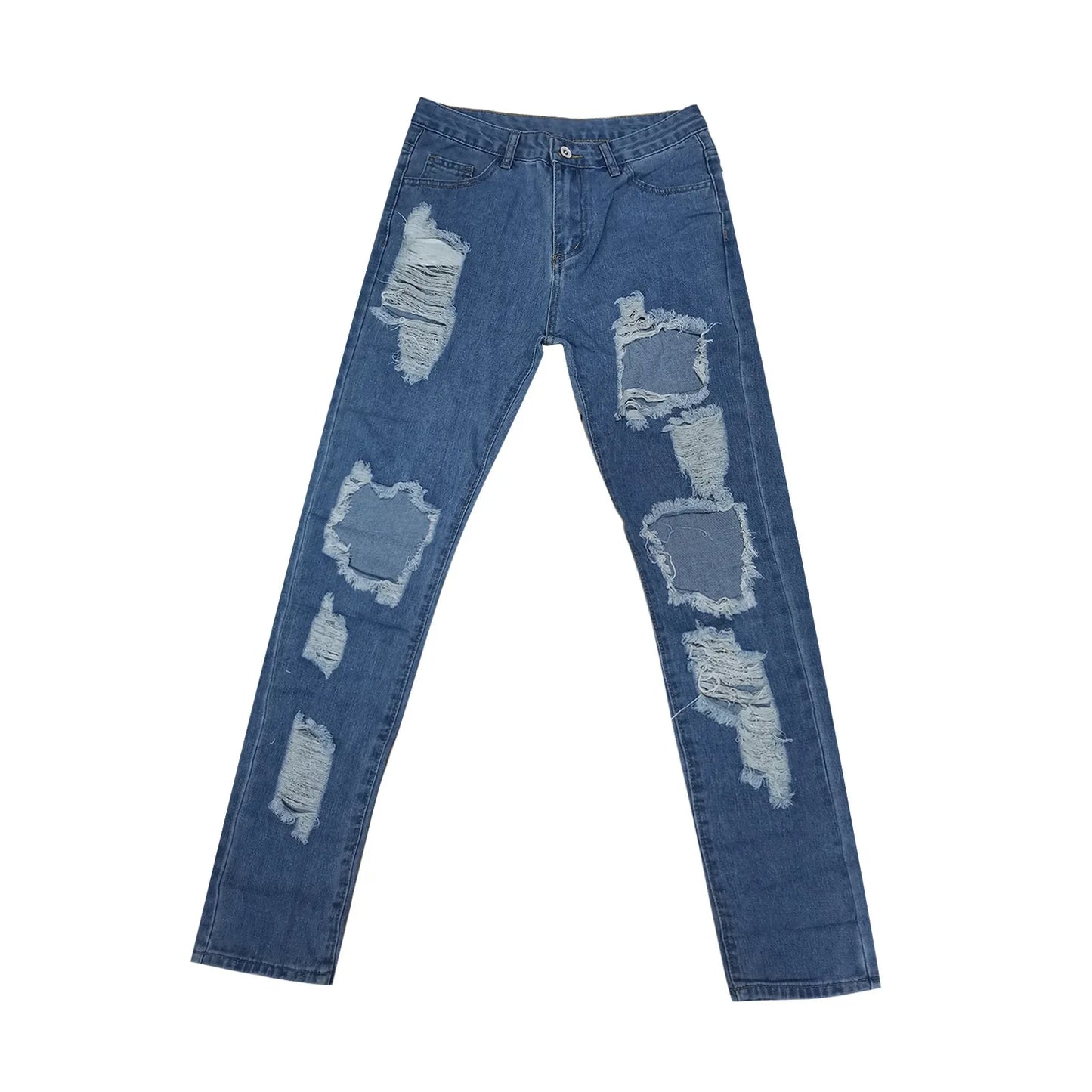 Hole Denim Women'S Jeans Buttocks Ripped Jeans Street Style Vertical Tube Denim Pants Frayed Tassel Ripped Jeans Japanese - Premium  from Lizard Vigilante - Just $19.99! Shop now at Lizard Vigilante