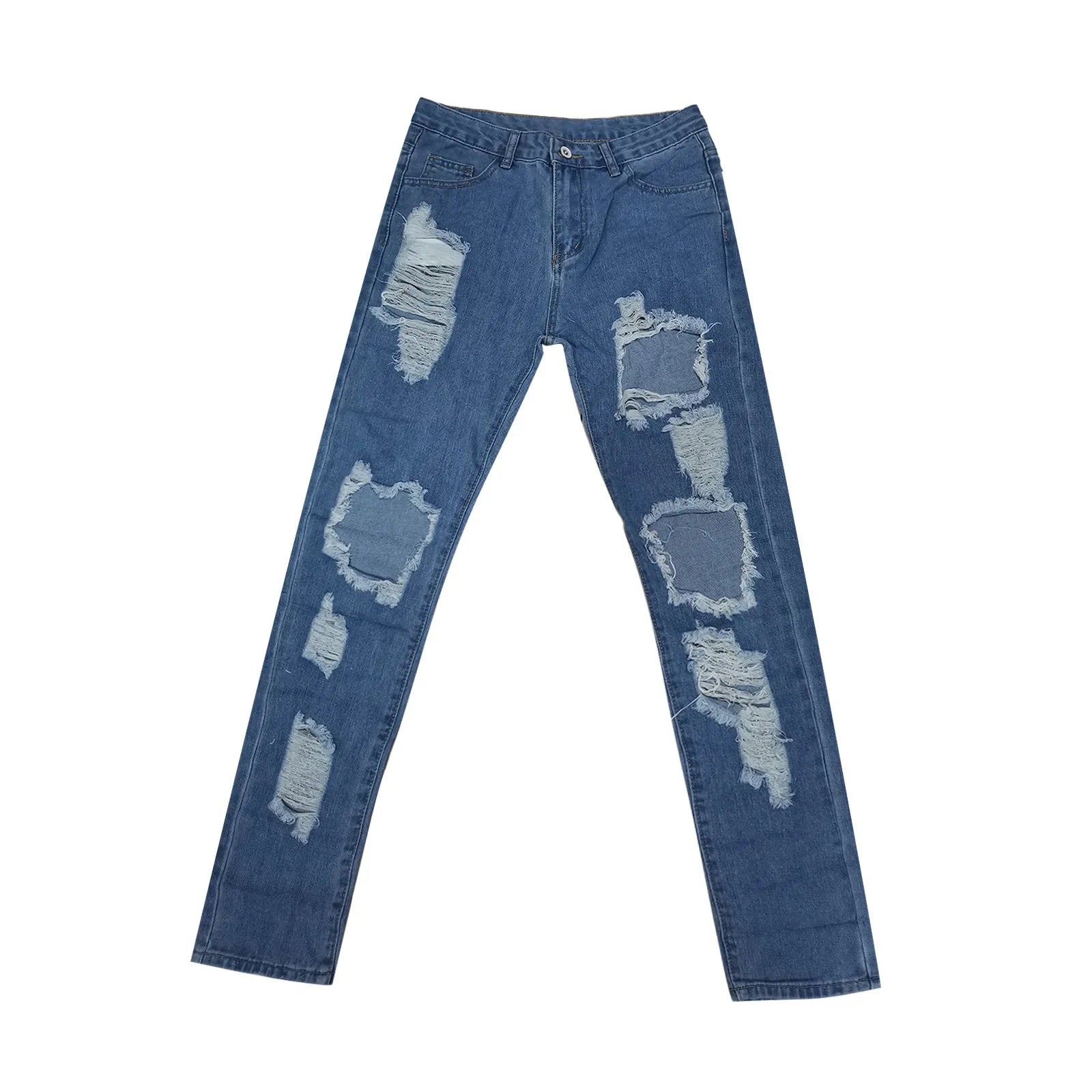 Hole Denim Women'S Jeans Buttocks Ripped Jeans Street Style Vertical Tube Denim Pants Frayed Tassel Ripped Jeans Japanese - Premium  from Lizard Vigilante - Just $19.99! Shop now at Lizard Vigilante