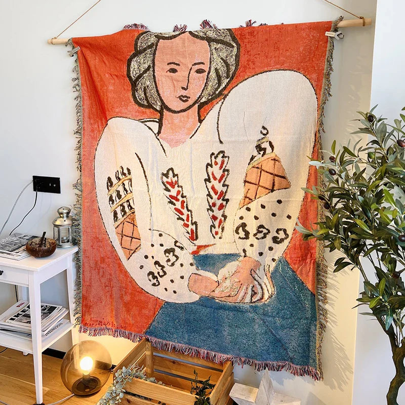 Casual Blankets Bed Decoration Woman Henri Matisse Carpet Sofa Sofa Blanket Throw Blankets Leisure Rug Single Tapestry drop ship
