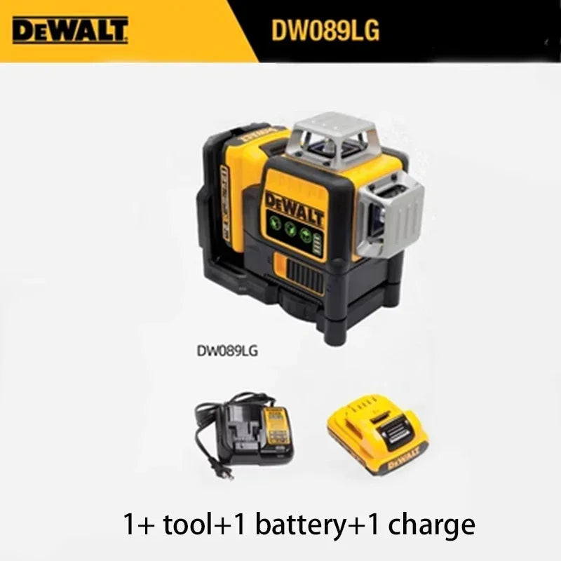 DEWALT DW089LG 12V Green Laser Level - 12 Lines, 3 Sides, 360° Coverage for Precision Alignment - Premium laser level from Lizard Vigilante - Just $117.99! Shop now at Lizard Vigilante