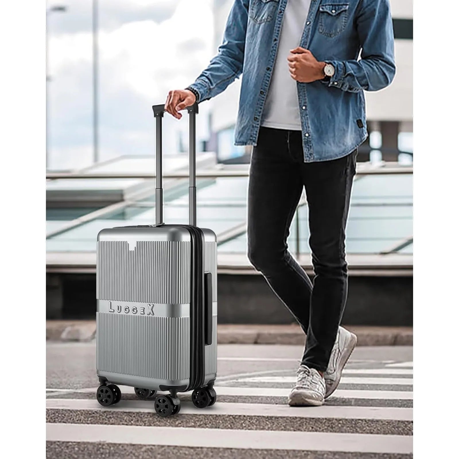 LUGGEX Carry On Luggage 22x14x9 Airline Approved with Spinner Wheels - 100% PC Hard Shell Expandable Luggage - Effortless Travel - Premium  from Lizard Vigilante - Just $86.99! Shop now at Lizard Vigilante