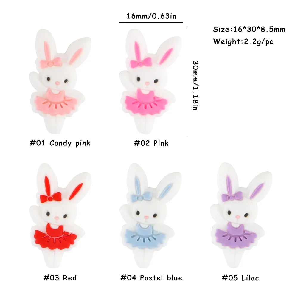 Kovict 5/10Pcs New Focal Silicone Beads Easter Series Bead For Jewelry Making DIY  KeyChain Bracelet Necklace Pen Accessories