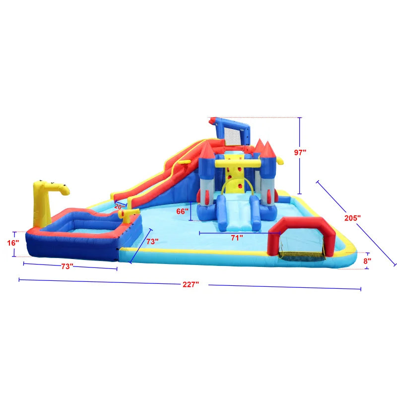 Inflatable Water Slide Trampoline Bouncing House – Outdoor Fun for Kids, 227 x 205 x 97 Inches - Premium playhouse from Lizard Vigilante - Just $294.99! Shop now at Lizard Vigilante