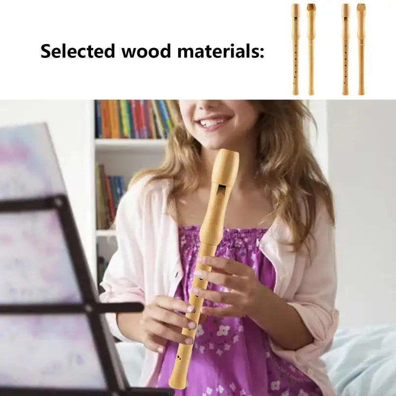 Children's Wooden Recorder Instrument - 8 Hole Fingering Flute in C Key - Premium recorder from Lizard Vigilante - Just $22.88! Shop now at Lizard Vigilante