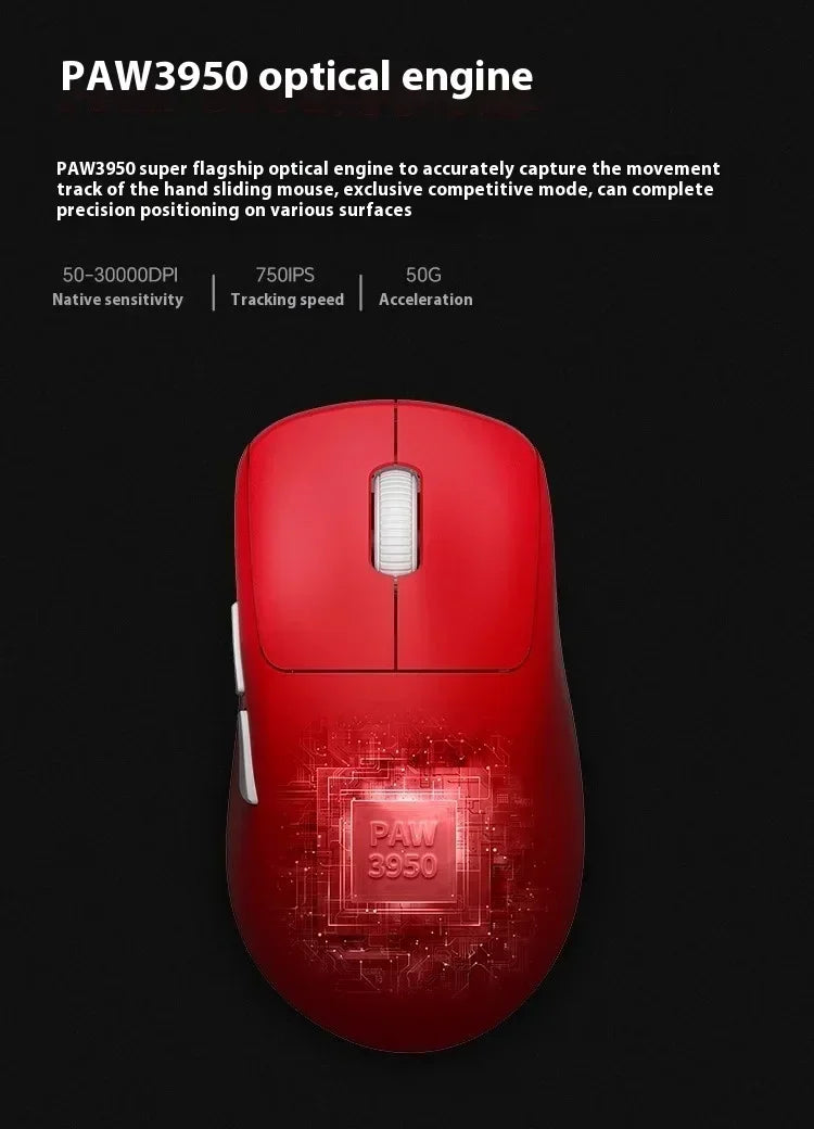 Waizowl OGM Pro V2 Hades Gaming Mouse Customize Wireless Three-Mode Paw3950 30000dpi Lightweight Gaming Mouse E-sports Ergonomic