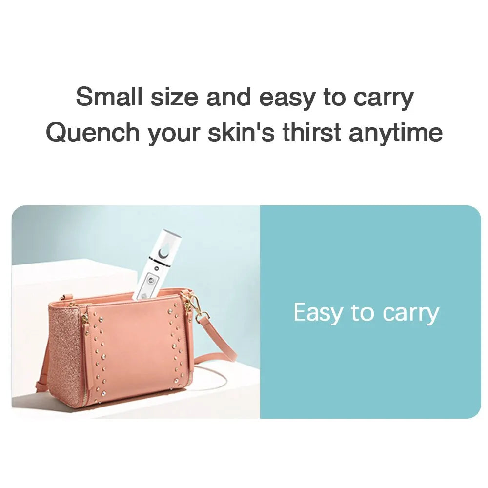 Mini Nano Mist Sprayer Cooler Facial Steamer Humidifier USB Rechargeable Face Moisturizing Nebulizer Beauty Skin Care