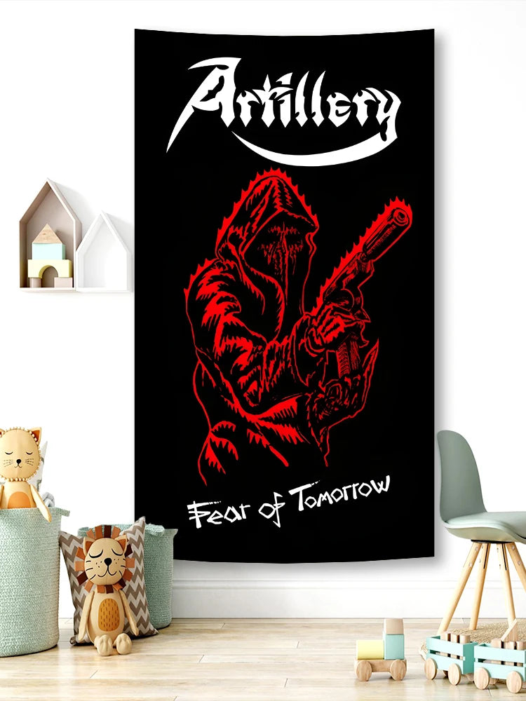 Thrash Metal Artillery Band Flag – 90x150cm Polyester Printed Rock Banner for Decor - Premium flag from Lizard Vigilante - Just $13.99! Shop now at Lizard Vigilante