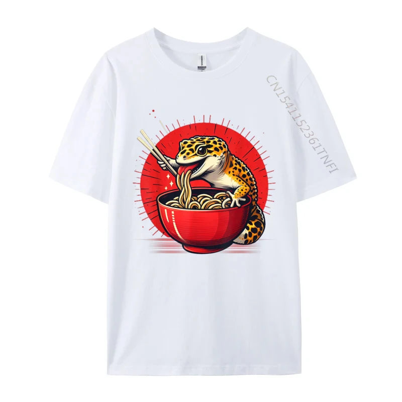 Kawaii Gecko Ramen 3D Printed Streetwear Tee – Premium Cotton Custom Graphic Shirt for Anime, Punk & Fashion Lovers - Premium tee from Lizard Vigilante - Just $23.88! Shop now at Lizard Vigilante