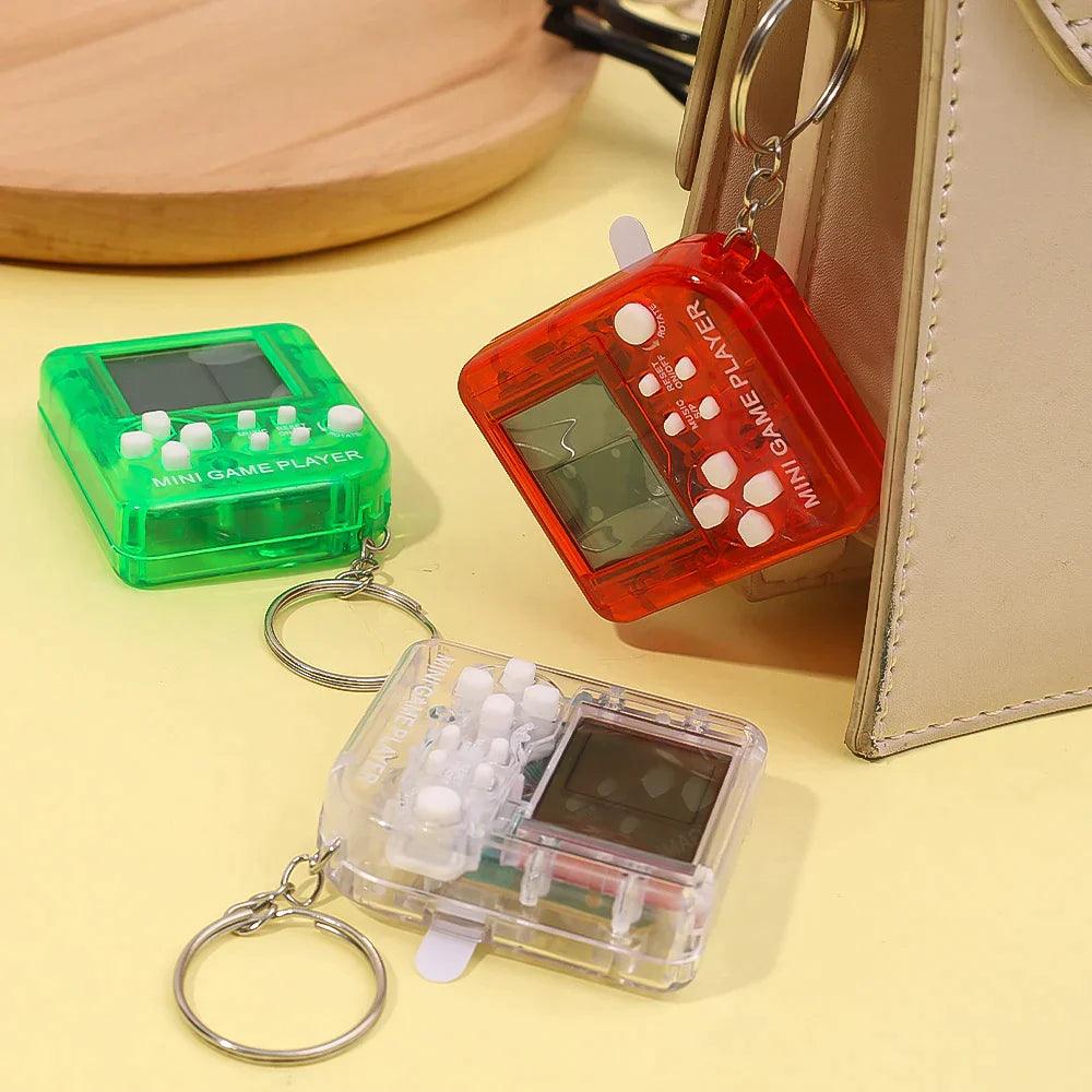 Pocket Mini Classic Game Machine Keychain Anti Lost Key Ring Children Handheld Retro Nostalgic Game Console Video Game Players - Lizard Vigilante