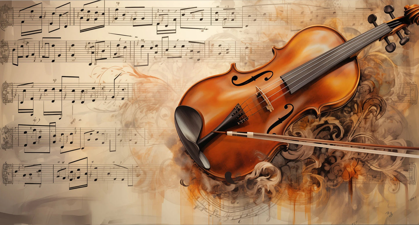 Abstract Riot Symphony Canvas Violin Piano Drums Cello Guitar Retro Music Wall Art Print