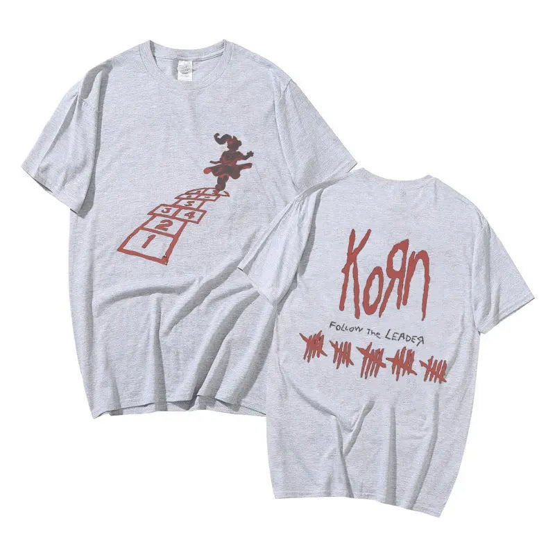 Rock Band Korn Follow The Leader Graphic T Shirt Men Women Fashion Loose Short Sleeve Tees Man Vintage Gothic Oversized Tshirt - Lizard Vigilante