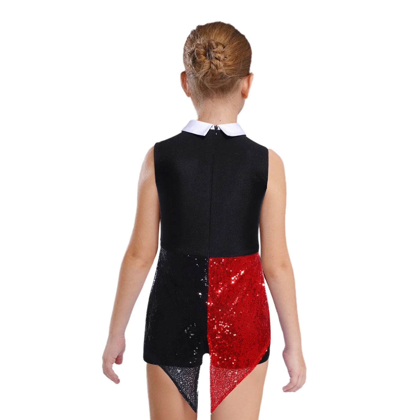 Girls Ringmaster Circus Leotard with Sequined Tailcoat – Stage-Ready Carnival Command Suit