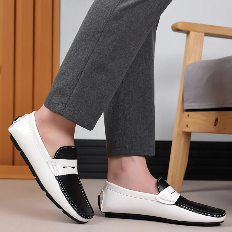 Men’s Italian Genuine Leather Loafers – Luxury Breathable Slip-On Moccasins, Casual & Formal Comfortable Driving Shoes - Premium loaferr from Lizard Vigilante - Just $36.99! Shop now at Lizard Vigilante