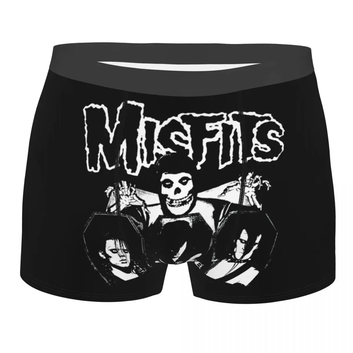 Misfits Skull Underwear Men Stretch Heavy Metal Music Boxer Briefs Shorts Panties Soft Sexy Underpants For Male - Lizard Vigilante
