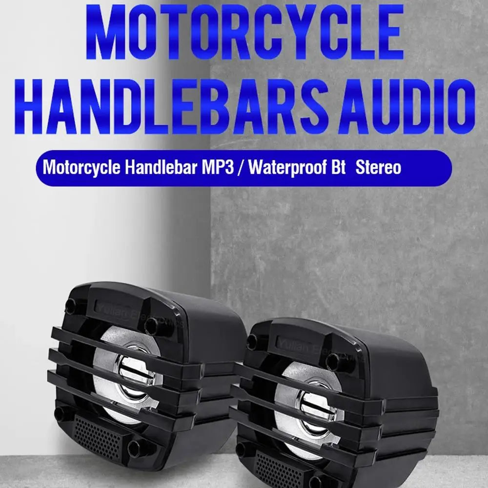 Motorcycle Bluetooth Speaker 12-80V Universal Hifi Sound Motorcycle Stereo Weatherproof Audio Amp System Handlebar Speaker