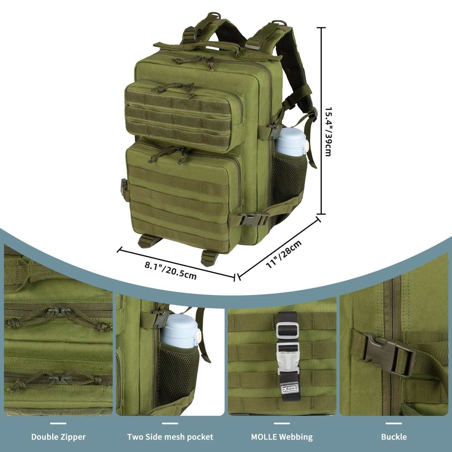 25L Military Tactical Backpack - Durable MOLLE Daypack for Men, Ideal for Camping, Hiking, Trekking, and Survival Gear - Premium backpack from Lizard Vigilante - Just $39.99! Shop now at Lizard Vigilante