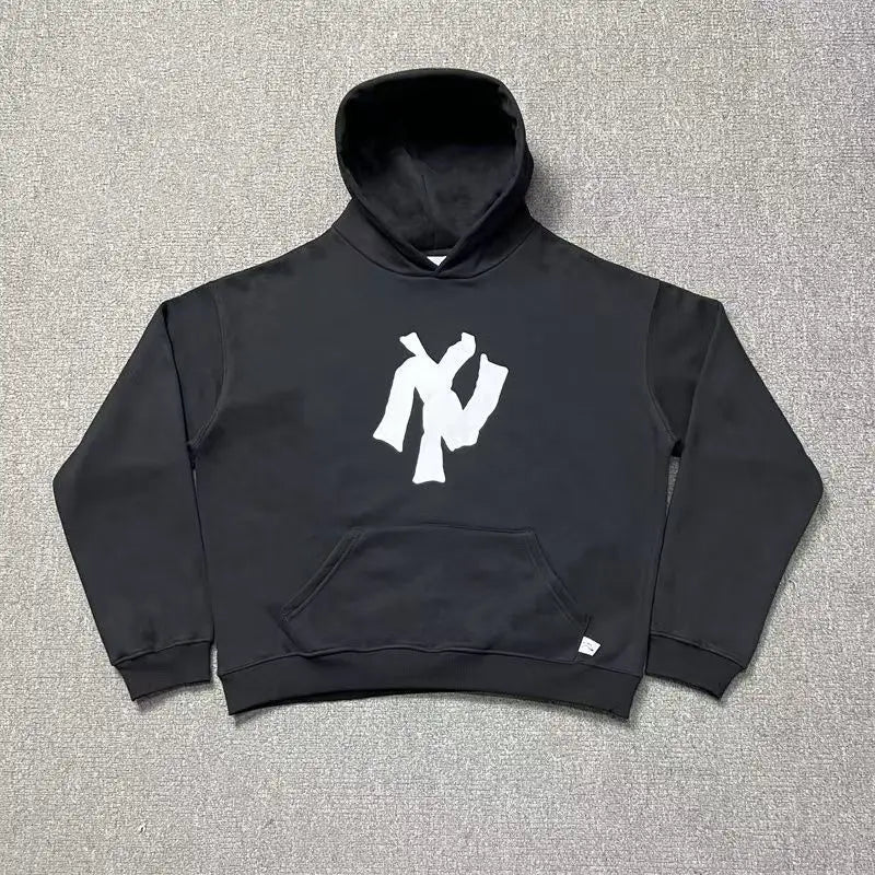 Electric Blue Anarchy Hoodie – Y2K Harajuku Letter Print Zip-Up for Men & Women, Street Royalty Edition